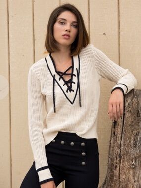 Veronica Beard Iverson Knit Nautical Sweater Small